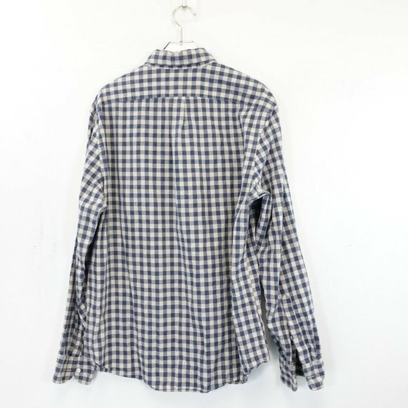 J Crew Shirt Mens Large Cotton Casual Button Up Check Blue Dress Classic - Picture 8 of 9